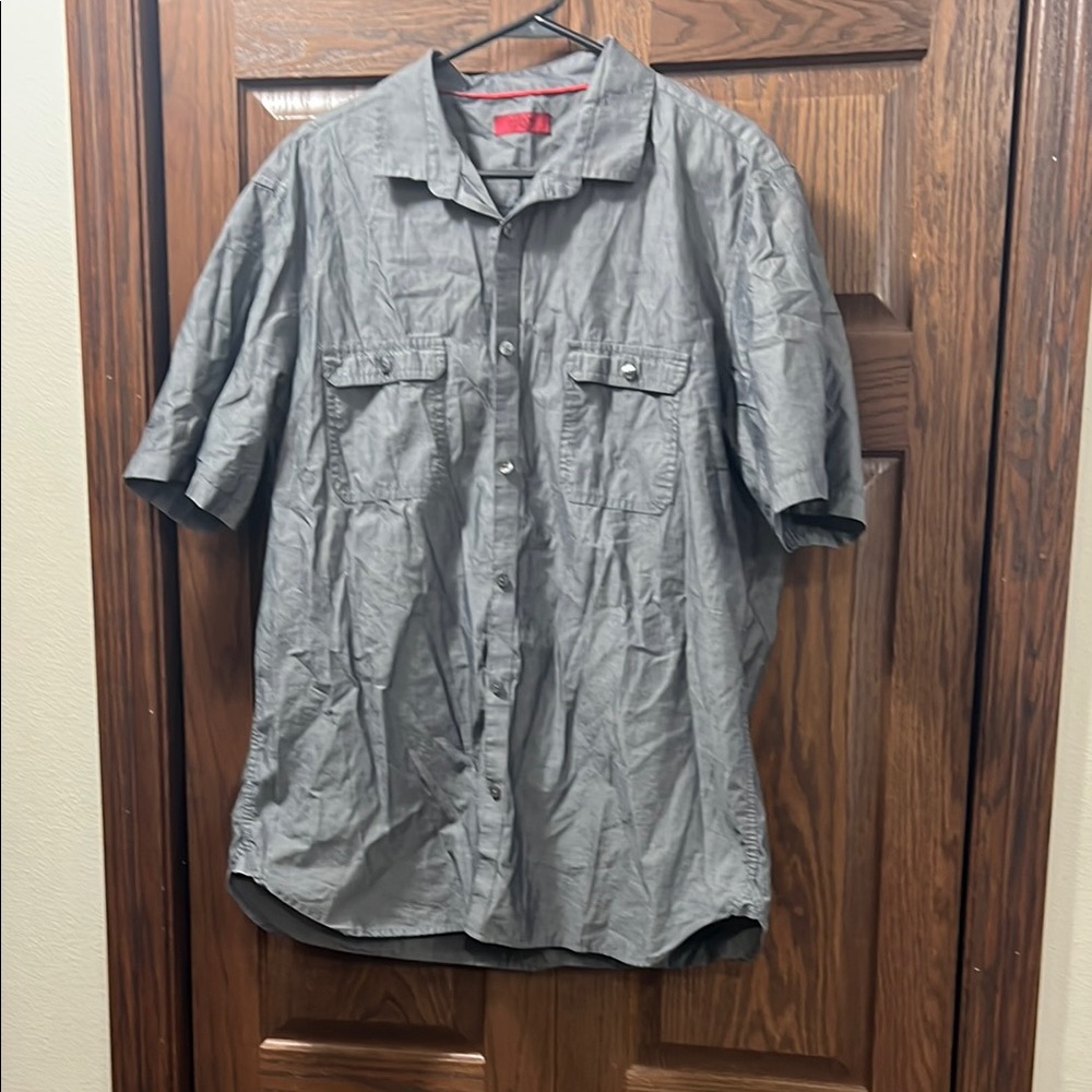 Alfani Gray Casual Button Down Shirt